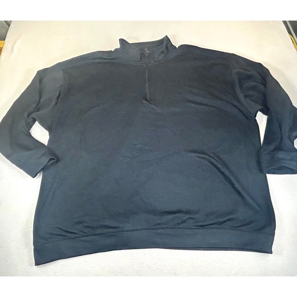 Unbranded Quarter Zip Pullover Men 3X Black Lightweight Athleisure Sweatshirt